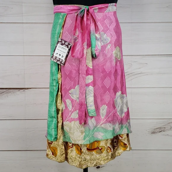Silk wrap skirt xl deals